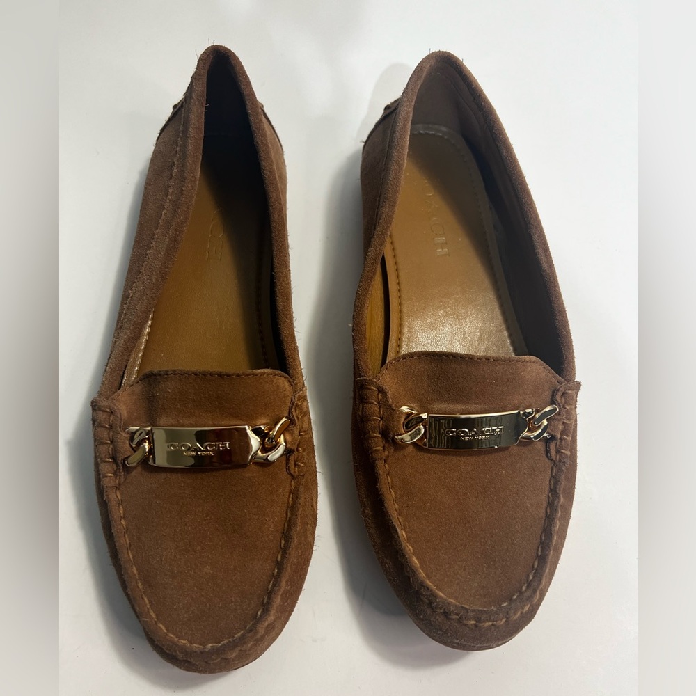 Coach Women's Brown Suede Low Loafers Sz 7.5 B